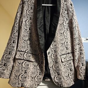 Free People Snake Print Blazer with Black Trim